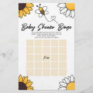 Papelería Bumble Honey Bee Bingo Juego de Baby Shower