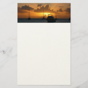 Papelería Buques y el atardecer en la costa tropical