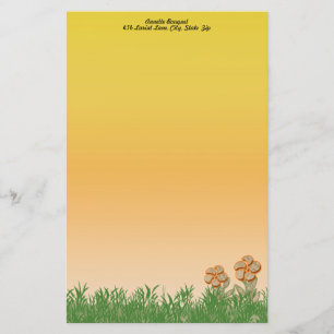 Papelería Burlap Textura Naranja Flor Arte Personalizado