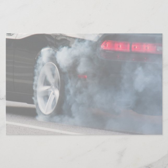 Papelería Burnout de coche negro (Anverso)