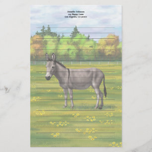 Papelería Burro Gris De Burro De Burro En Pasto