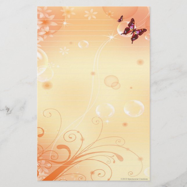Papelería Butterflys y burbujas inmóviles (Anverso)