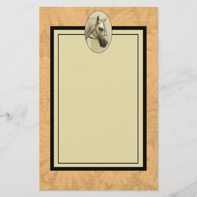 Papelería Caballo andaluz gris de manzana (Anverso)