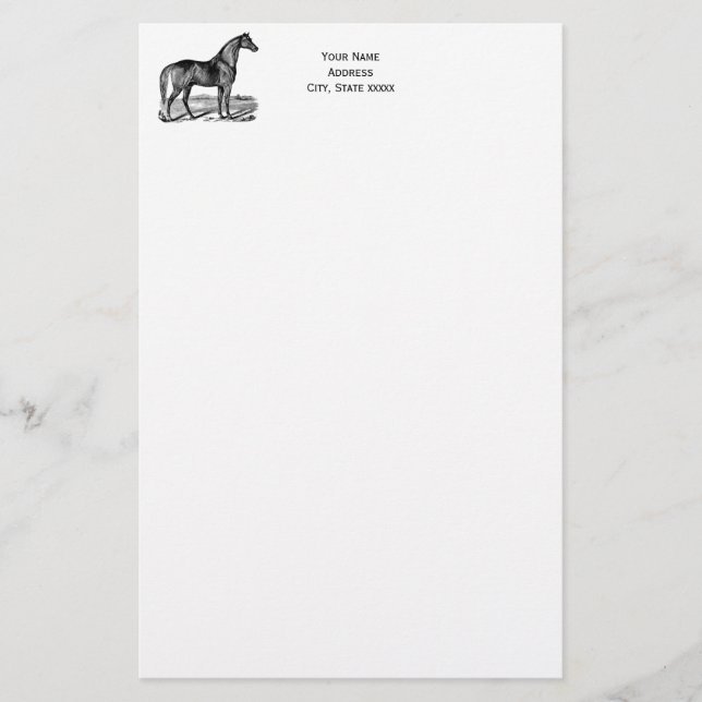 Papelería Caballo Antiguo de Pie (Anverso)