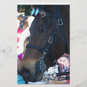Papelería Caballo árabe marrón oscuro con gafas