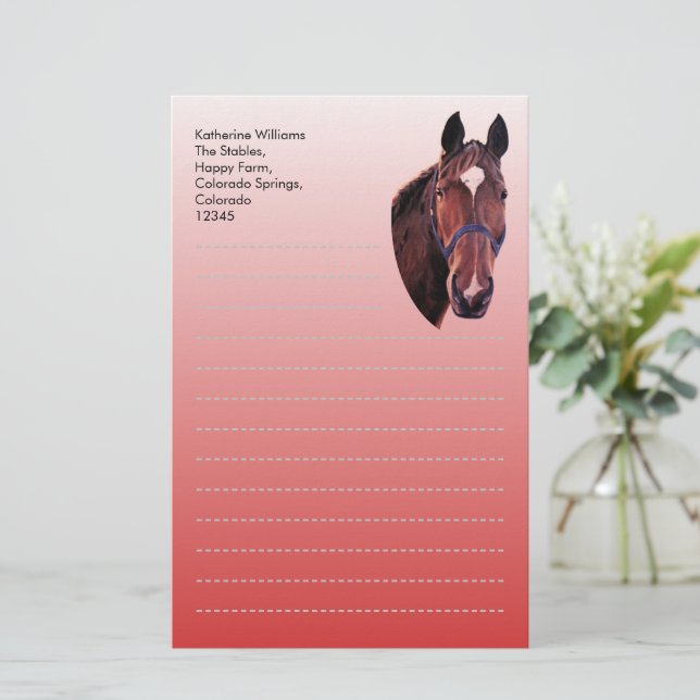 Papelería Caballo de castaño (Anverso de pie)