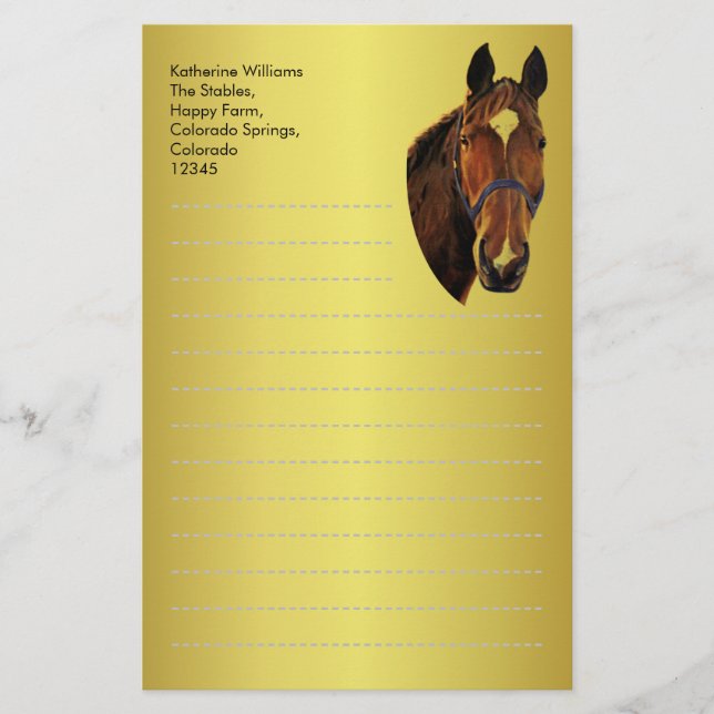 Papelería Caballo de castaño (Anverso)