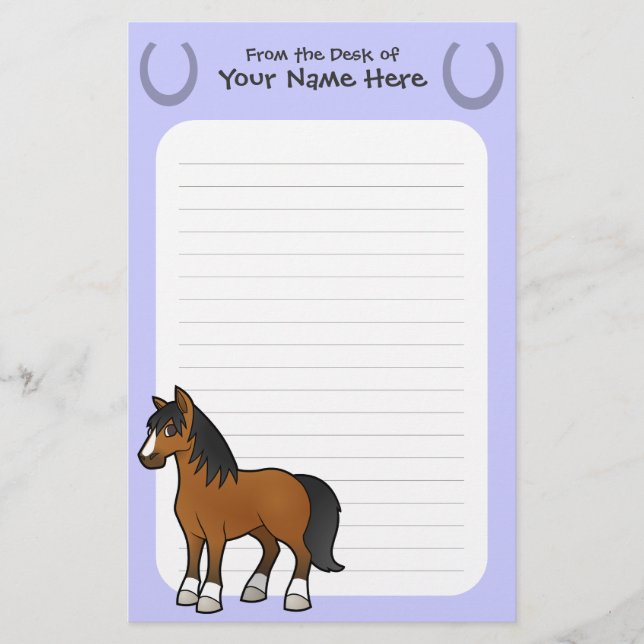Papelería Caballo de Dibujos Animados (Anverso)