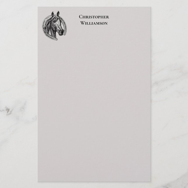 Papelería Caballo de época monogramado (Anverso)