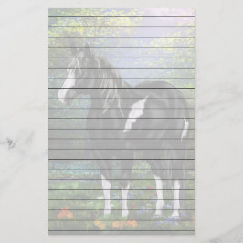 Papelería Caballo de Pintura Overo Blanco y Negro Imprimir