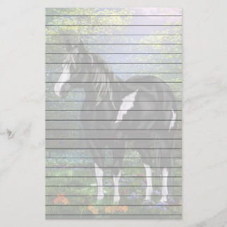 Papelería Caballo de Pintura Overo Blanco y Negro Imprimir