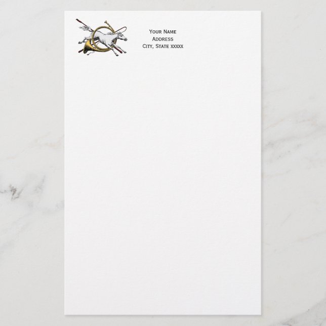 Papelería Caballo ecuestre preppy saltando a través del colo (Anverso)