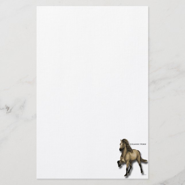 Papelería Caballo islandés vintage (Anverso)