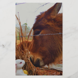 Papelería Caballo marrón en miniatura y conejo de Pascua