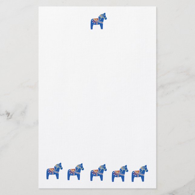 Papelería Caballos Blue Dala (Anverso)