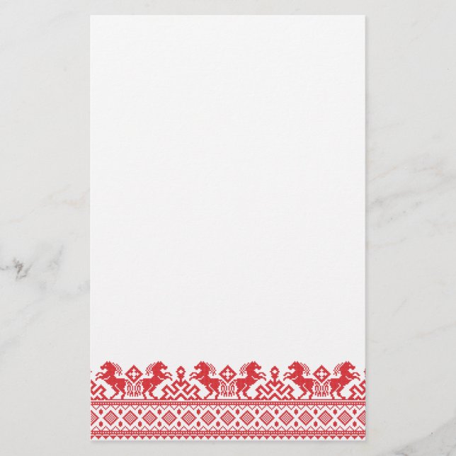 Papelería Caballos de cría rojos (Anverso)
