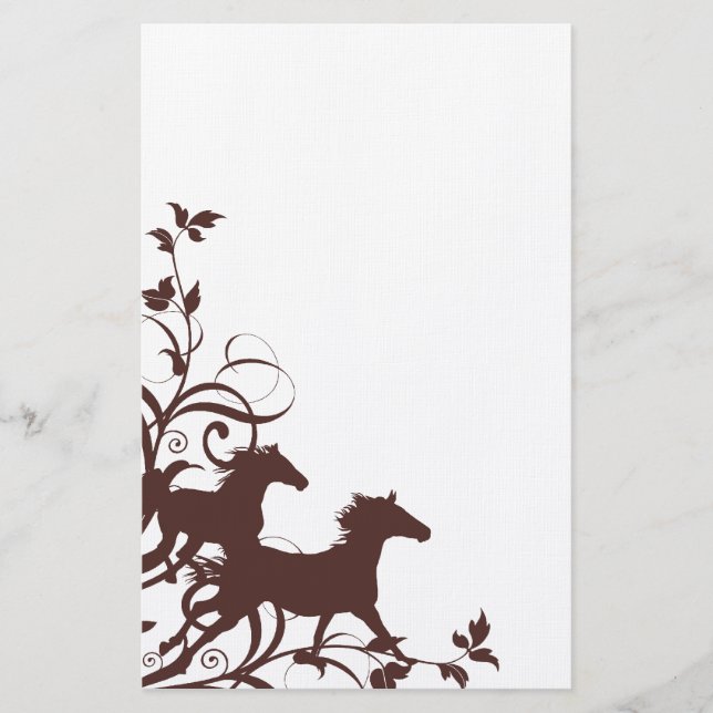 Papelería Caballos salvajes marrones (Anverso)