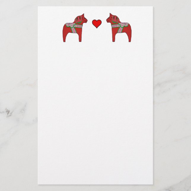 Papelería Caballos y corazón de Dala inmóviles (Anverso)
