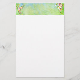 Papelería Cabecera de Boda floral de rosas rosas azules verd