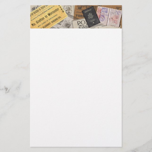 Papelería Cabecera de tickets de Passport de viaje (Anverso)