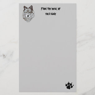 Papelería Cabeza estilizada del lobo inmóvil