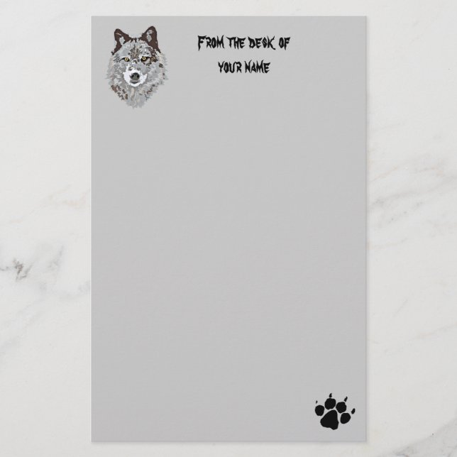 Papelería Cabeza estilizada del lobo inmóvil (Anverso)