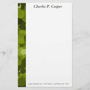 Papelería Cabezal de letras de camo verde