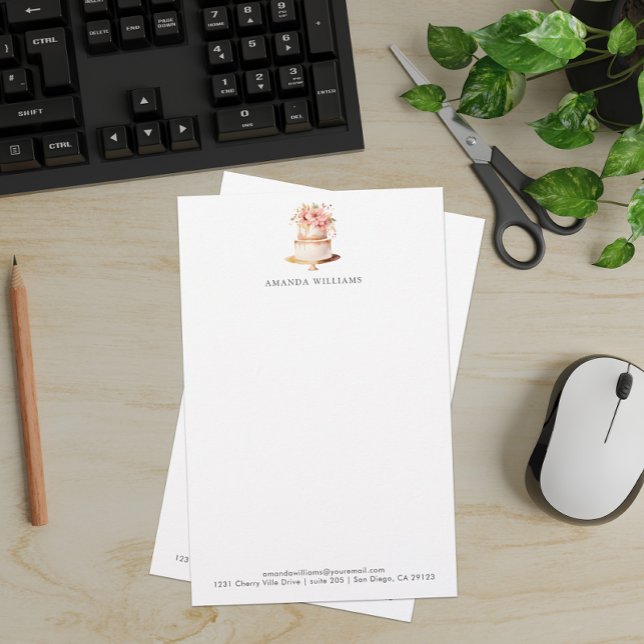 Papelería Cabezal elegante Personalizado de pasteles (Subido por el creador)