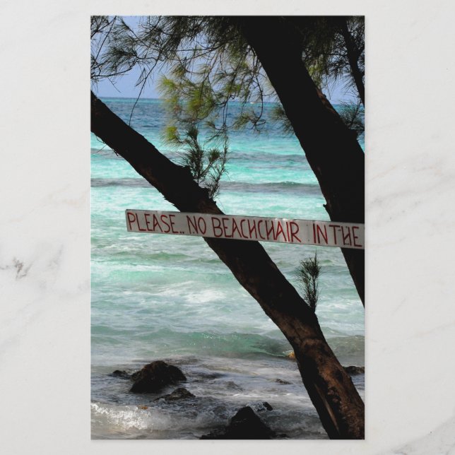 Papelería Cabinas de playa Rum Point Gran Caimán (Anverso)