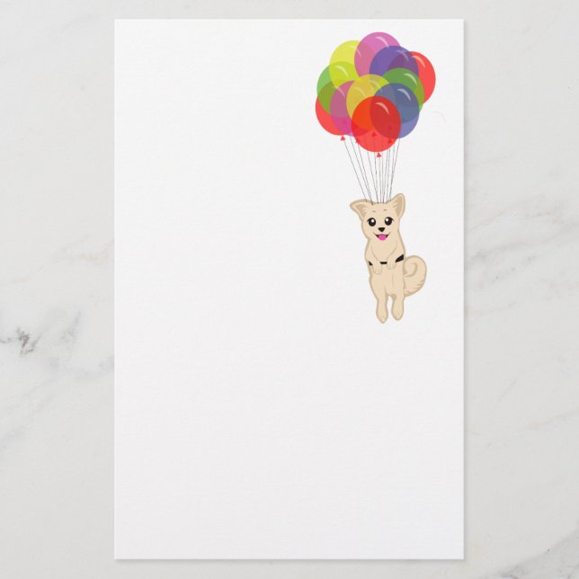 Papelería Cachorro con globos (Anverso)