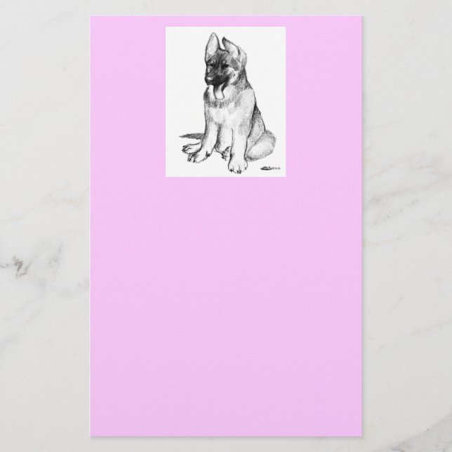 Papelería Cachorro de Pastor Alemán (Anverso)