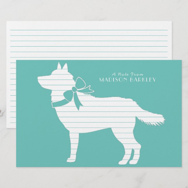 Papelería Cachorro de perro Husky Siberiano Malamut (Anverso / Reverso)