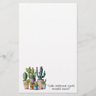 Papelería Cactus cactus cutáneo de acuarela en macetas