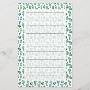 Papelería Cactus de la verde menta y modelo suculento de la