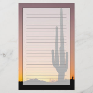 Papelería Cactus del Saguaro en la puesta del sol