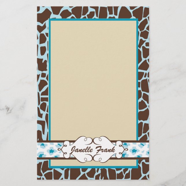 Papelería Cadera y estampado de animales de la moda: Azul (Anverso)