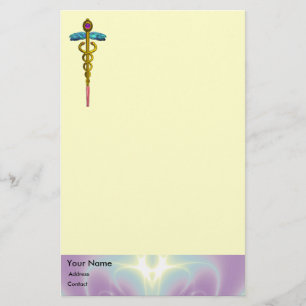 Papelería CADUCEO Médico ,Crema Morado Azul