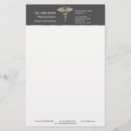 Papelería Caduceo médico holográfico 3D de Chrome