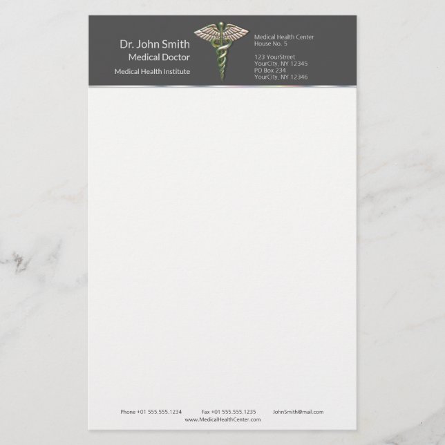 Papelería Caducto médico cromado Holográfico 3D (Anverso)