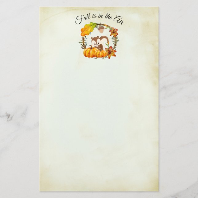 Papelería Caer en la tipografía del aire con ardilla (Anverso)