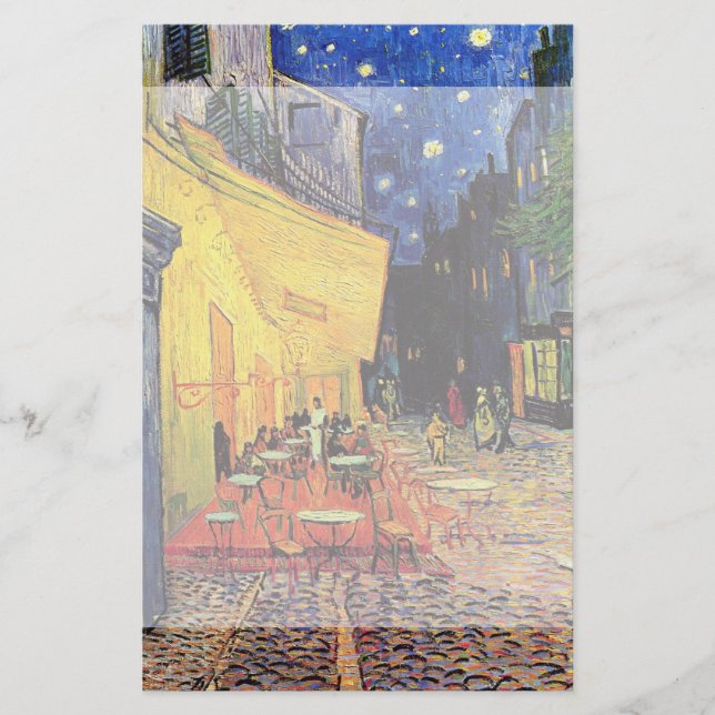 Papelería Cafe Terrace de noche por Vincent van Gogh (Anverso)