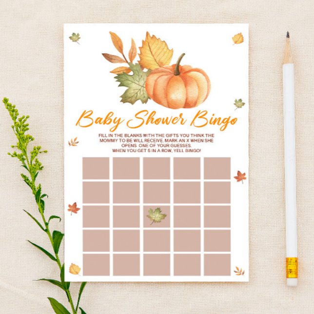 Papelería Caída Calabaza Sale Juego de Baby Shower de Bingo (Subido por el creador)