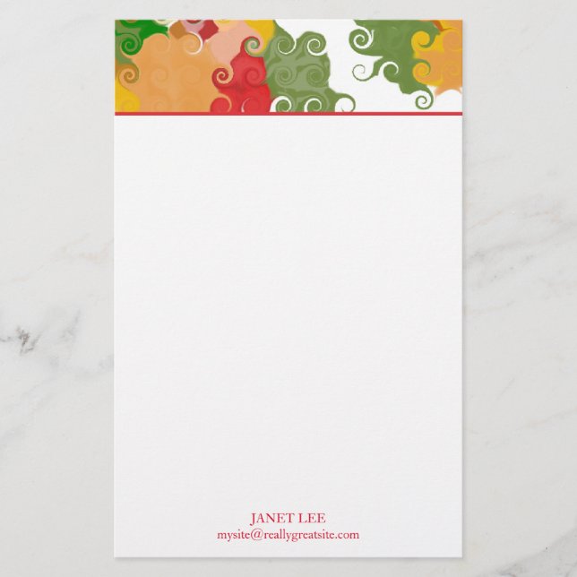Papelería Caída de Swirls (Anverso)