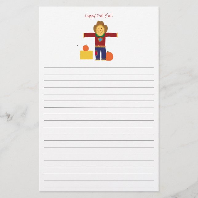 Papelería Caída feliz usted: Inmóvil alineada espantapájaros (Anverso)