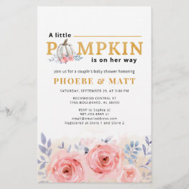 Papelería Calabaza Baby Shower Watercolor Lilac Rosa Rosa