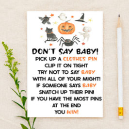 Papelería Calabaza de Halloween no dice juego de Baby Shower