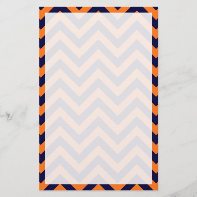 Papelería Calabaza, Navy Blue Gran Chevron ZigZag Patrón (Anverso)