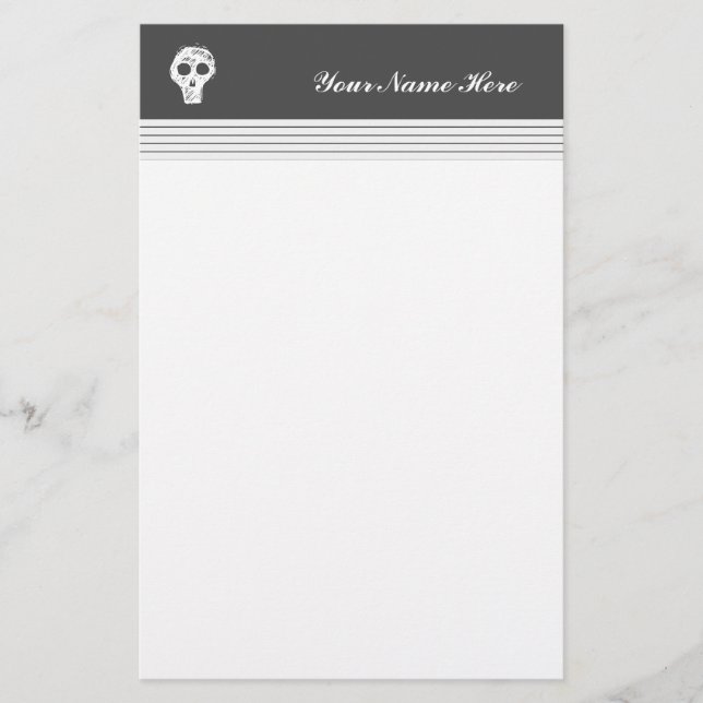 Papelería Calavera blanca (Anverso)