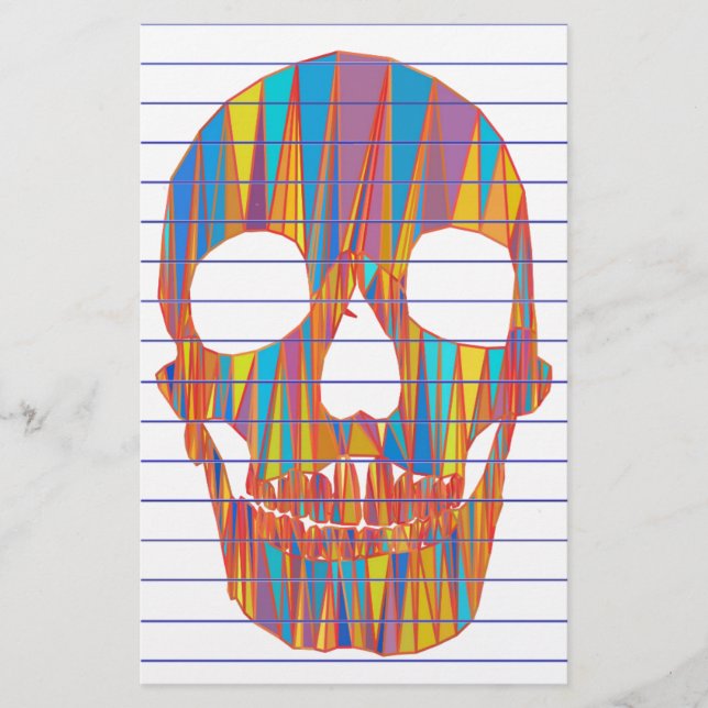 Papelería Calavera colorida (Anverso)
