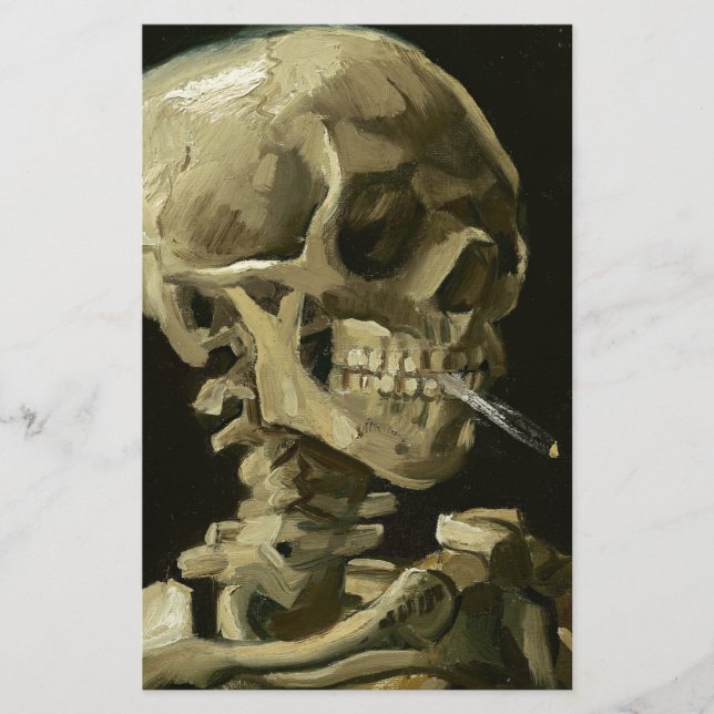 Papelería Calavera con cigarrillo de Van Gogh (Anverso)